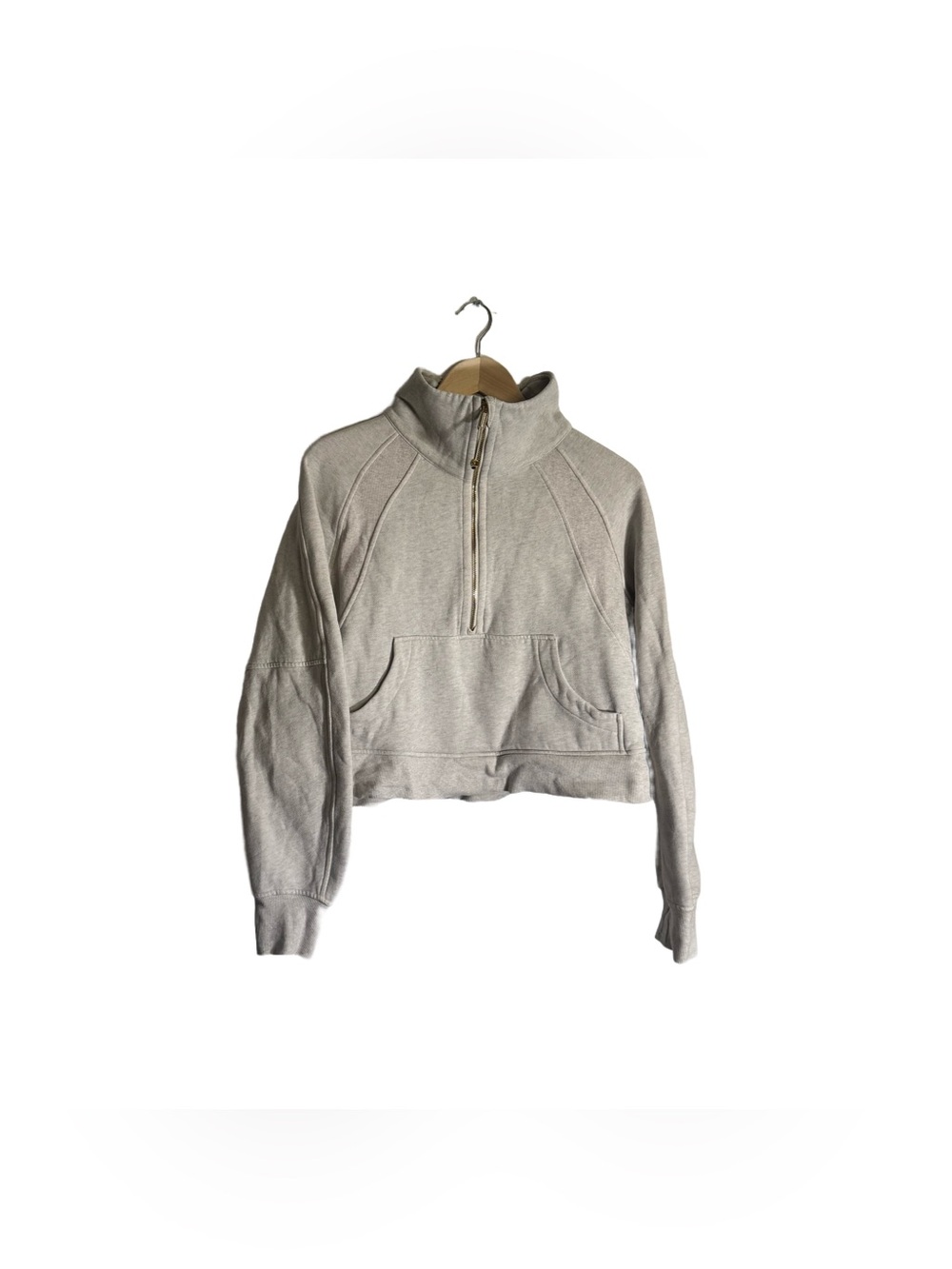 Lululemon Scuba Oversized Half Zip Women's M/L Heathered Grey Gold Athleisure - Picture 4 of 5